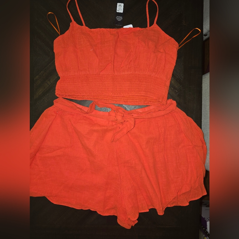 Beach Paradise Short Set - Orange